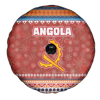 Angola Christmas Spare Tire Cover with Red Snowflake Pattern Tribal Santa Claus Motif - Wonder Print Shop