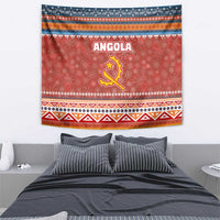 Angola Christmas Tapestry with Red Snowflake Pattern Tribal Santa Claus Motif - Wonder Print Shop