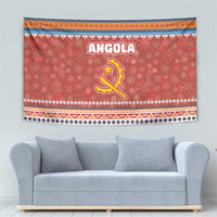 Angola Christmas Tapestry with Red Snowflake Pattern Tribal Santa Claus Motif - Wonder Print Shop