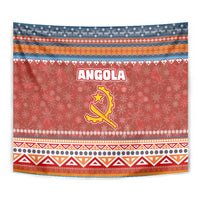 Angola Christmas Tapestry with Red Snowflake Pattern Tribal Santa Claus Motif - Wonder Print Shop