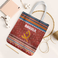 Angola Christmas Tote Bag with Red Snowflake Pattern Tribal Santa Claus Motif - Wonder Print Shop