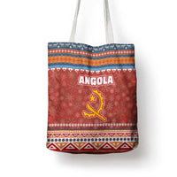 Angola Christmas Tote Bag with Red Snowflake Pattern Tribal Santa Claus Motif - Wonder Print Shop