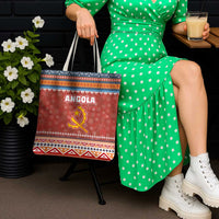 Angola Christmas Tote Bag with Red Snowflake Pattern Tribal Santa Claus Motif - Wonder Print Shop