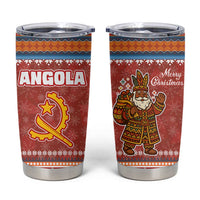 Angola Christmas Tumbler Cup with Red Snowflake Pattern Tribal Santa Claus Motif - Wonder Print Shop