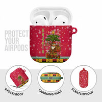 Angola Christmas AirPods Case with Santa, Gifts, and National Flag Map Motif - Wonder Print Shop