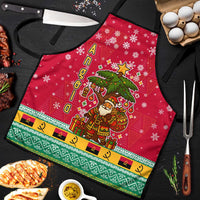 Angola Christmas Apron with Santa, Gifts, and National Flag Map Motif - Wonder Print Shop