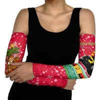 Angola Christmas Arm Sleeves with Santa, Gifts, and National Flag Map Motif - Wonder Print Shop