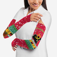 Angola Christmas Arm Sleeves with Santa, Gifts, and National Flag Map Motif - Wonder Print Shop