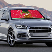 Angola Christmas Auto Sun Shade with Santa, Gifts, and National Flag Map Motif - Wonder Print Shop