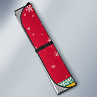 Angola Christmas Auto Sun Shade with Santa, Gifts, and National Flag Map Motif - Wonder Print Shop