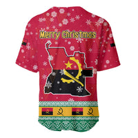 Angola Christmas Baseball Jersey with Santa, Gifts, and National Flag Map Motif - Wonder Print Shop