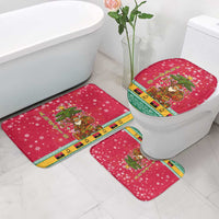 Angola Christmas Bathroom Set with Santa, Gifts, and National Flag Map Motif - Wonder Print Shop