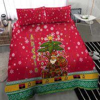 Angola Christmas Bedding Set with Santa, Gifts, and National Flag Map Motif - Wonder Print Shop