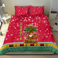 Angola Christmas Bedding Set with Santa, Gifts, and National Flag Map Motif - Wonder Print Shop