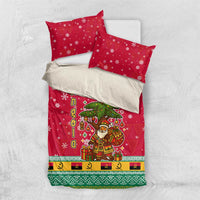 Angola Christmas Bedding Set with Santa, Gifts, and National Flag Map Motif - Wonder Print Shop