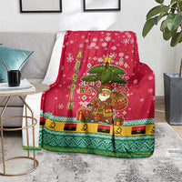 Angola Christmas Blanket with Santa, Gifts, and National Flag Map Motif - Wonder Print Shop