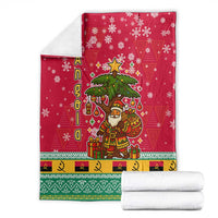 Angola Christmas Blanket with Santa, Gifts, and National Flag Map Motif - Wonder Print Shop