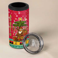 Angola Christmas 4 in 1 Can Cooler Tumbler with Santa, Gifts, and National Flag Map Motif - Wonder Print Shop