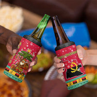Angola Christmas 4 in 1 Can Cooler Tumbler with Santa, Gifts, and National Flag Map Motif - Wonder Print Shop