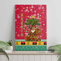 Angola Christmas Canvas Wall Art with Santa, Gifts, and National Flag Map Motif - Wonder Print Shop