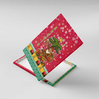 Angola Christmas Canvas Wall Art with Santa, Gifts, and National Flag Map Motif - Wonder Print Shop