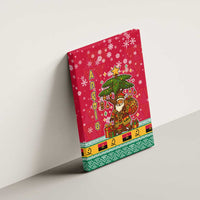 Angola Christmas Canvas Wall Art with Santa, Gifts, and National Flag Map Motif - Wonder Print Shop
