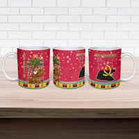 Angola Christmas Ceramic Mug with Santa, Gifts, and National Flag Map Motif - Wonder Print Shop