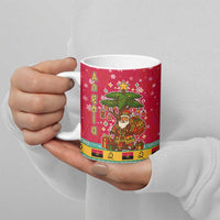 Angola Christmas Ceramic Mug with Santa, Gifts, and National Flag Map Motif - Wonder Print Shop
