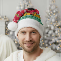 Angola Christmas Santa Hat with Santa, Gifts, and National Flag Map Motif - Wonder Print Shop
