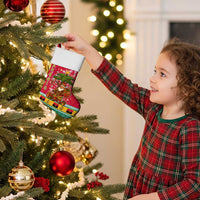Angola Christmas Stocking with Santa, Gifts, and National Flag Map Motif - Wonder Print Shop