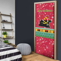 Angola Christmas Door Cover with Santa, Gifts, and National Flag Map Motif - Wonder Print Shop
