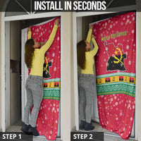 Angola Christmas Door Cover with Santa, Gifts, and National Flag Map Motif - Wonder Print Shop