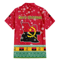 Angola Christmas Family Matching Mermaid Dress and Hawaiian Shirt with Santa, Gifts, and National Flag Map Motif - Wonder Print Shop