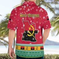 Angola Christmas Hawaiian Shirt with Santa, Gifts, and National Flag Map Motif - Wonder Print Shop