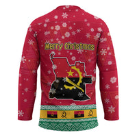 Angola Christmas Hockey Jersey with Santa, Gifts, and National Flag Map Motif - Wonder Print Shop