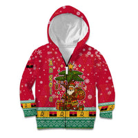 Angola Christmas Kid Hoodie with Santa, Gifts, and National Flag Map Motif - Wonder Print Shop