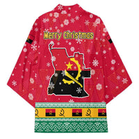 Angola Christmas Kimono with Santa, Gifts, and National Flag Map Motif - Wonder Print Shop