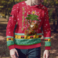 Angola Christmas Ugly Christmas Sweater with Santa, Gifts, and National Flag Map Motif - Wonder Print Shop