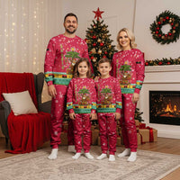 Angola Christmas Pajama Set with Santa, Gifts, and National Flag Map Motif - Wonder Print Shop