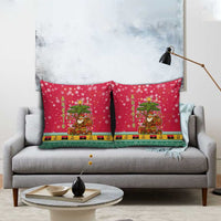 Angola Christmas Pillow Cover with Santa, Gifts, and National Flag Map Motif - Wonder Print Shop