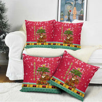 Angola Christmas Pillow Cover with Santa, Gifts, and National Flag Map Motif - Wonder Print Shop