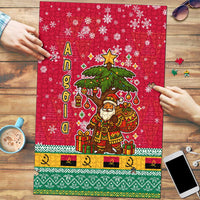 Angola Christmas Puzzle with Santa, Gifts, and National Flag Map Motif - Wonder Print Shop