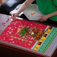 Angola Christmas Puzzle with Santa, Gifts, and National Flag Map Motif - Wonder Print Shop
