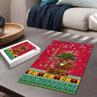 Angola Christmas Puzzle with Santa, Gifts, and National Flag Map Motif - Wonder Print Shop