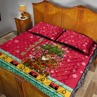 Angola Christmas Quilt Bed Set with Santa, Gifts, and National Flag Map Motif - Wonder Print Shop