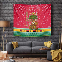 Angola Christmas Tapestry with Santa, Gifts, and National Flag Map Motif - Wonder Print Shop
