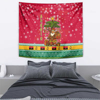 Angola Christmas Tapestry with Santa, Gifts, and National Flag Map Motif - Wonder Print Shop