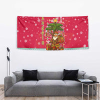 Angola Christmas Tapestry with Santa, Gifts, and National Flag Map Motif - Wonder Print Shop