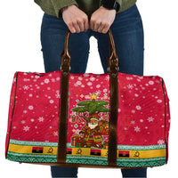 Angola Christmas Travel Bag with Santa, Gifts, and National Flag Map Motif - Wonder Print Shop