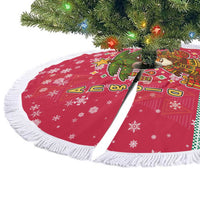 Angola Christmas Tree Skirt with Santa, Gifts, and National Flag Map Motif - Wonder Print Shop